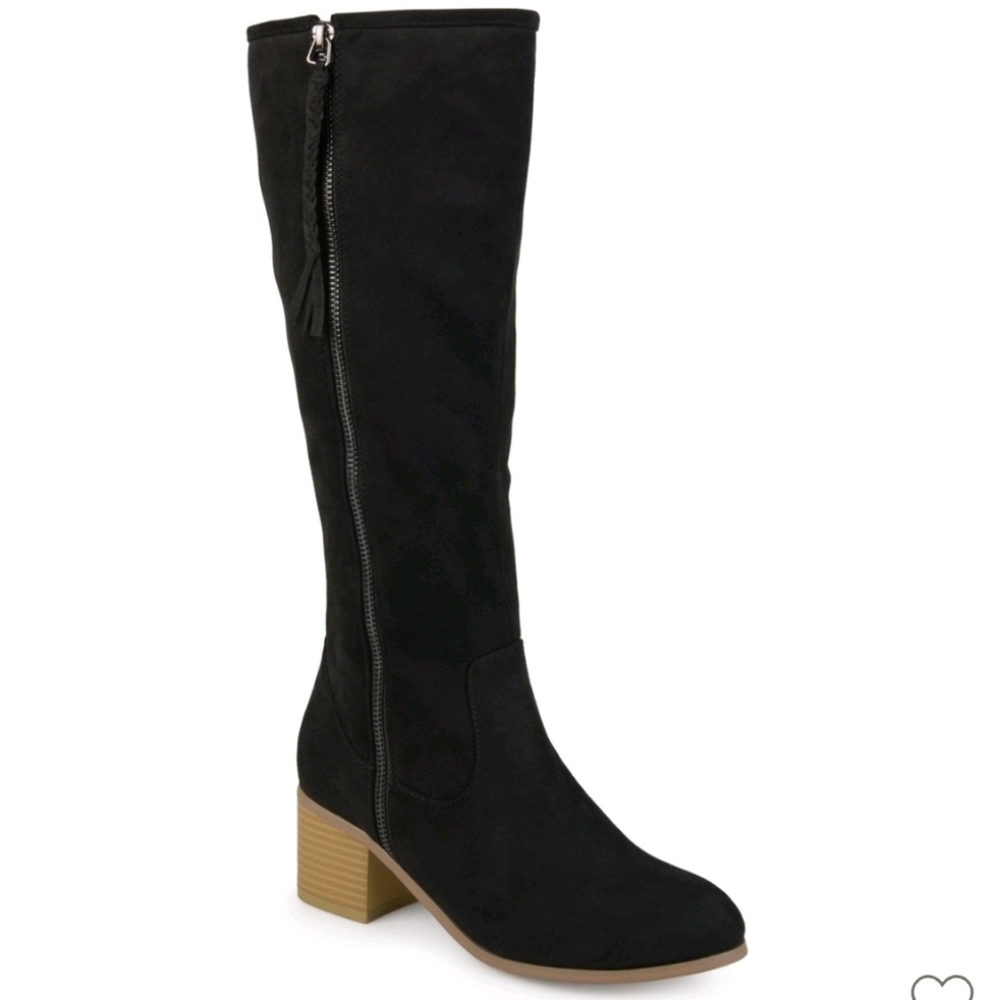 Jouree Collection Women's Sanora Wide Calf Stacked Heel Riding Boots Size 10.